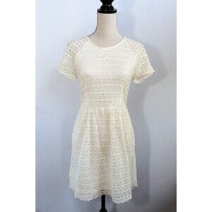 Free People white dress s lace short sleeve alternative wedding dress cocktail